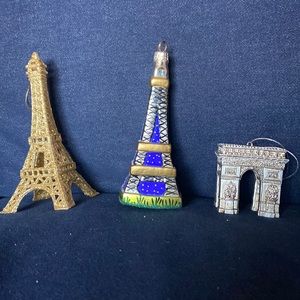 Set of Three Paris Ornaments
